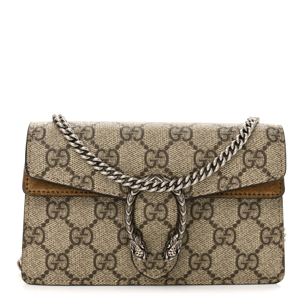 GG Supreme Monogram Super Mini Dionysus Shoulder Bag Taupe