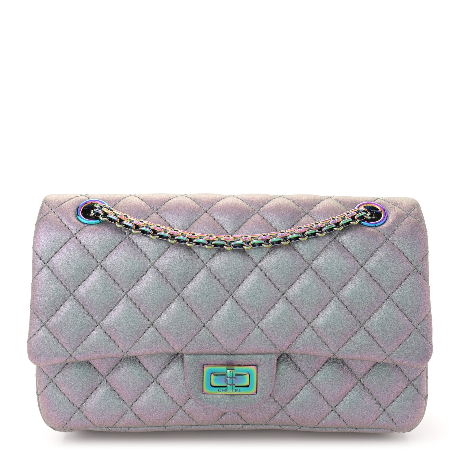 Iridescent Lambskin Quilted 2.55 Reissue 225 Flap Light Purple