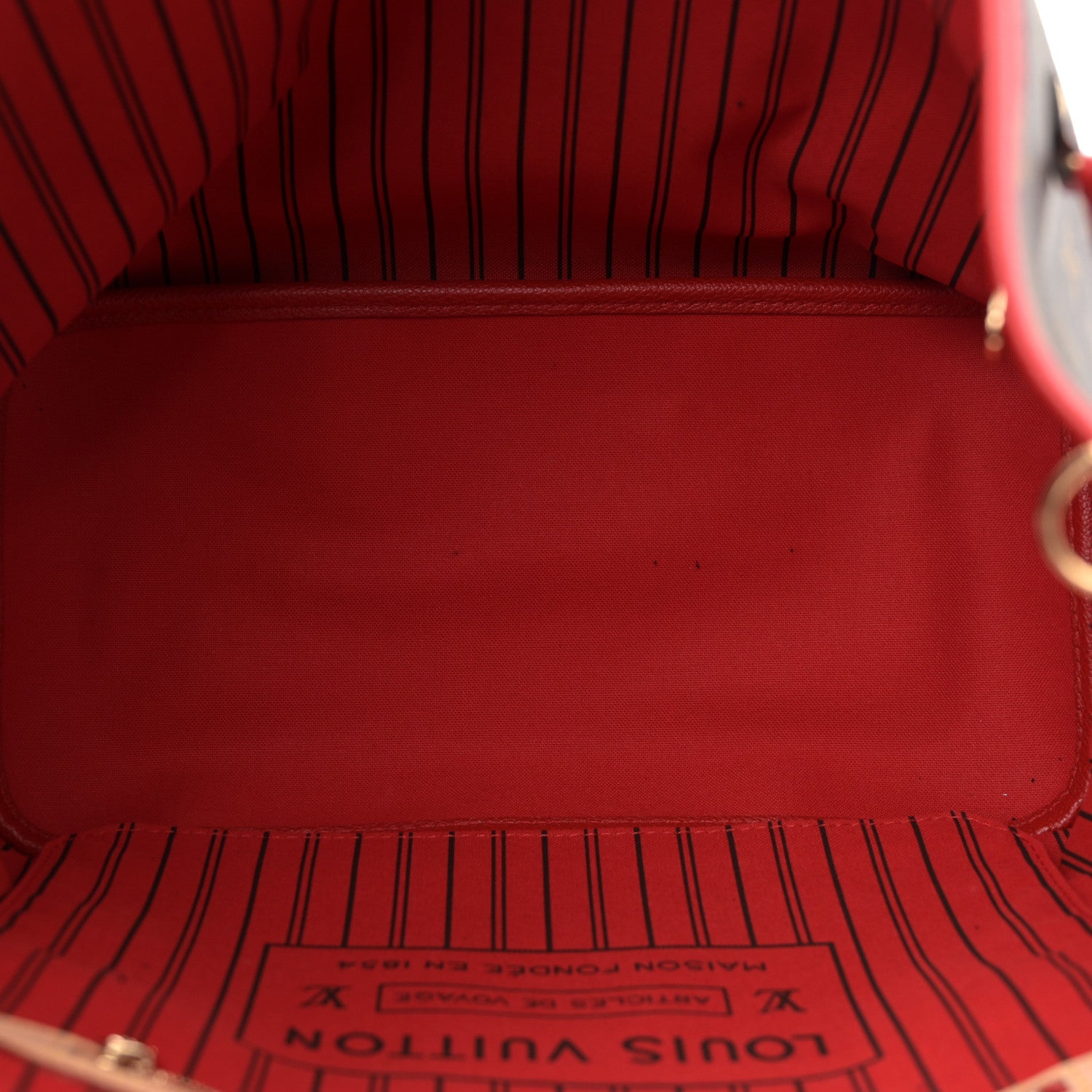 Monogram Inside Out Neverfull Bandouliere MM Sari Red