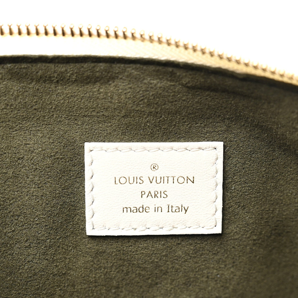 Lambskin Embossed Monogram Coussin PM Cream