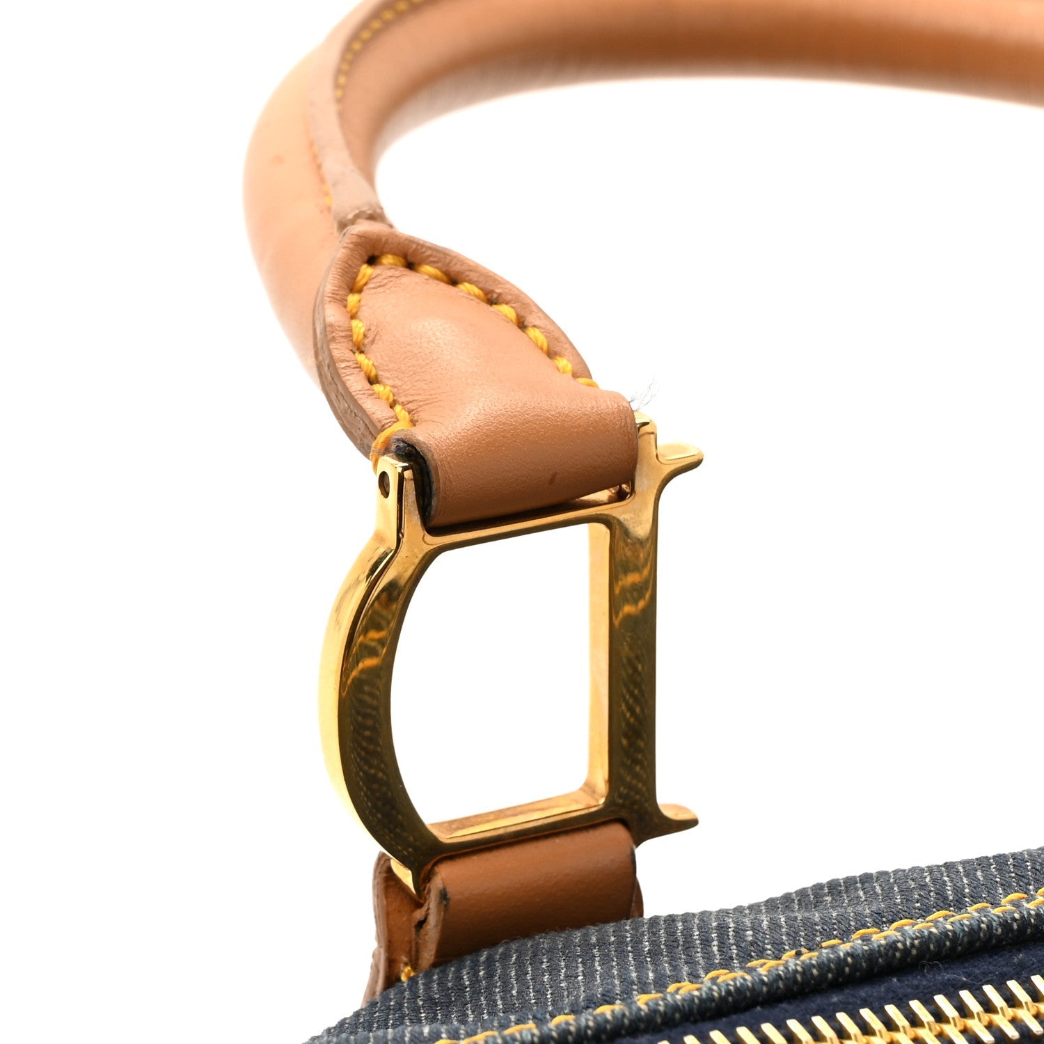 Denim Calfskin Boston Bag Blue