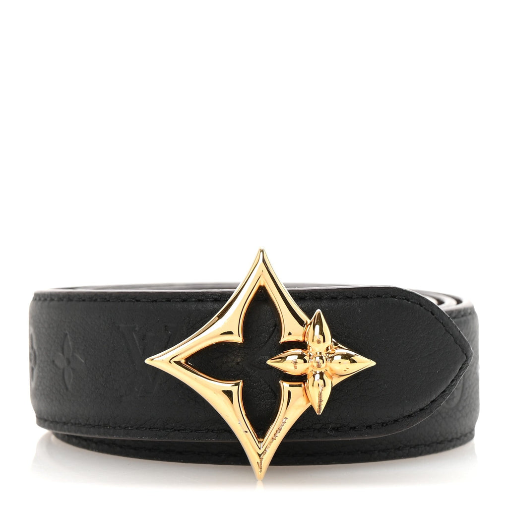 Calfskin Monogram 30mm Flowergram Reversible Belt Black