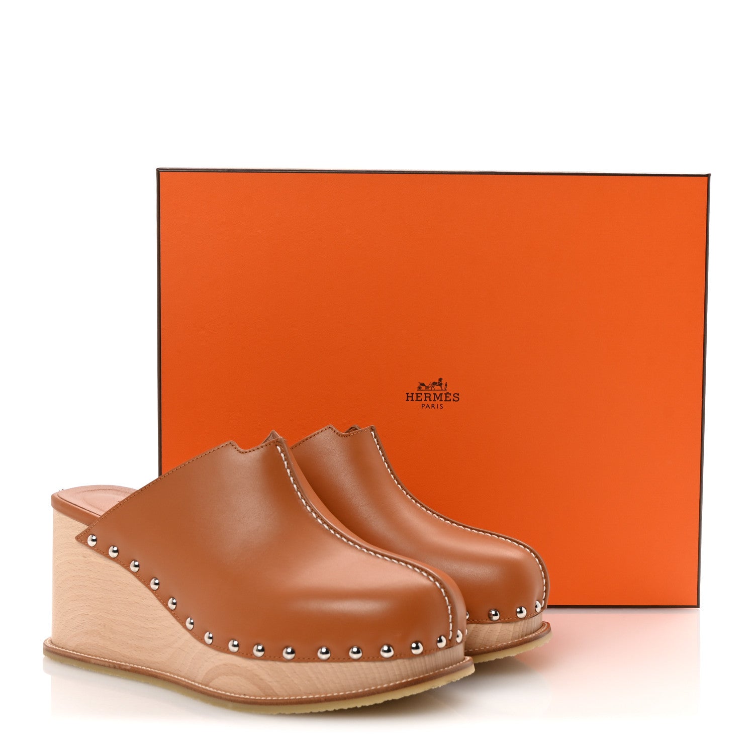 Calfskin Beechwood Earth Mules 39 Marron Glaise