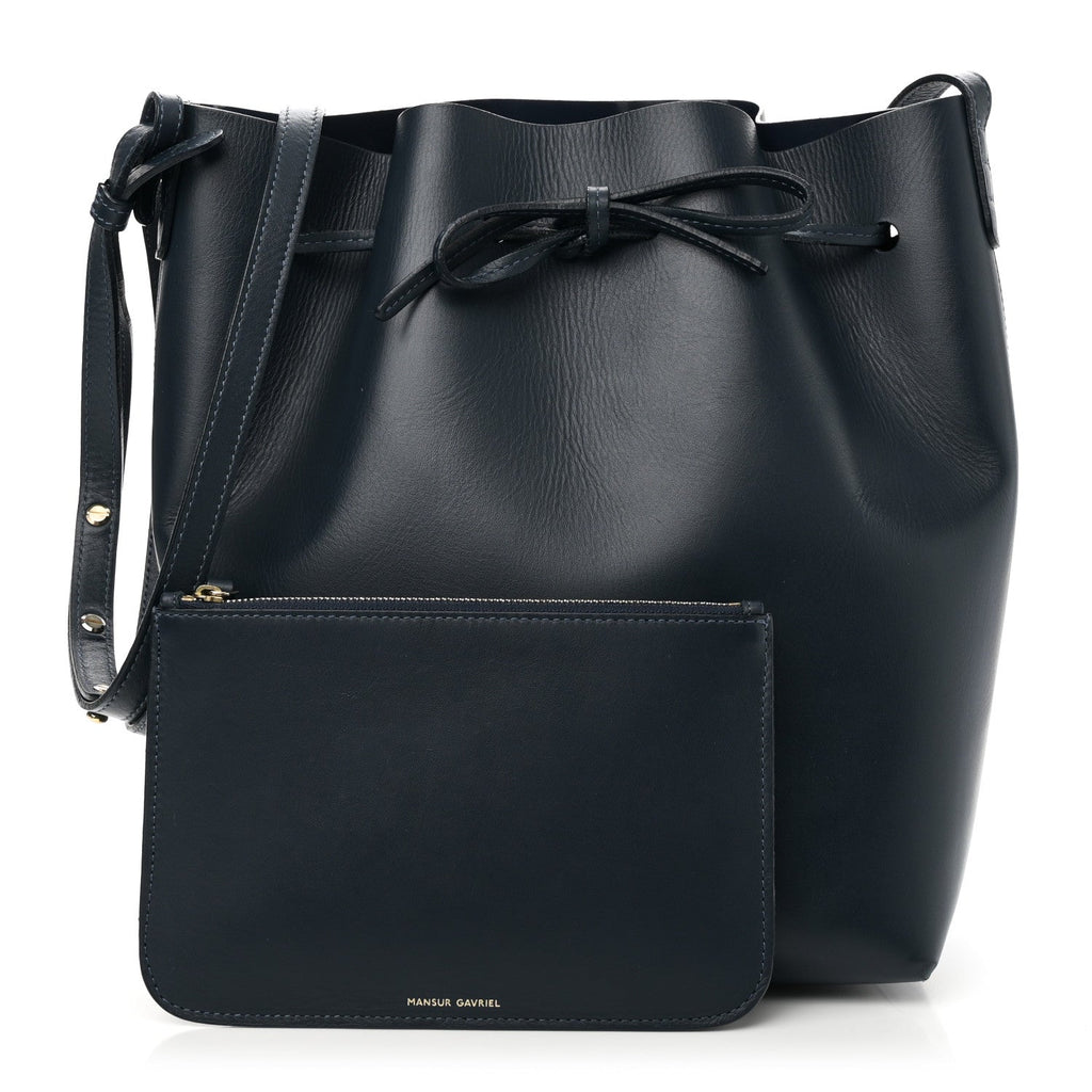 Calfskin Mini Bucket Bag Blu