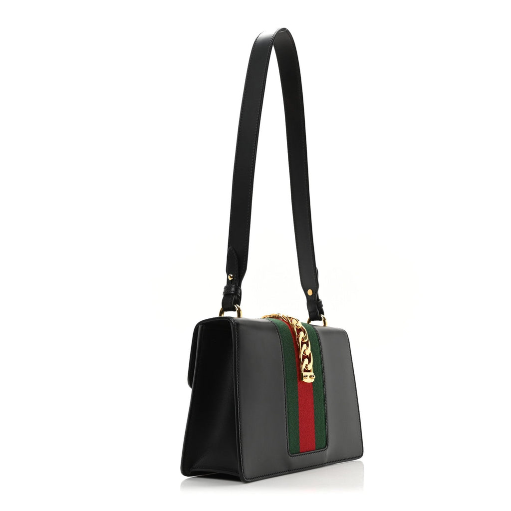 Calfskin Small Sylvie Shoulder Bag Black
