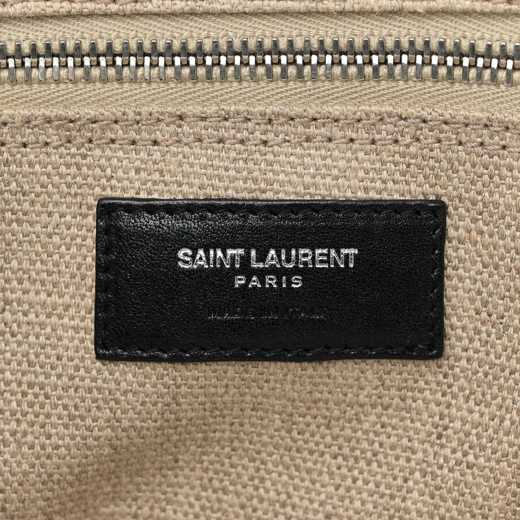 Linen Calfskin Rive Gauche Tote Optic White