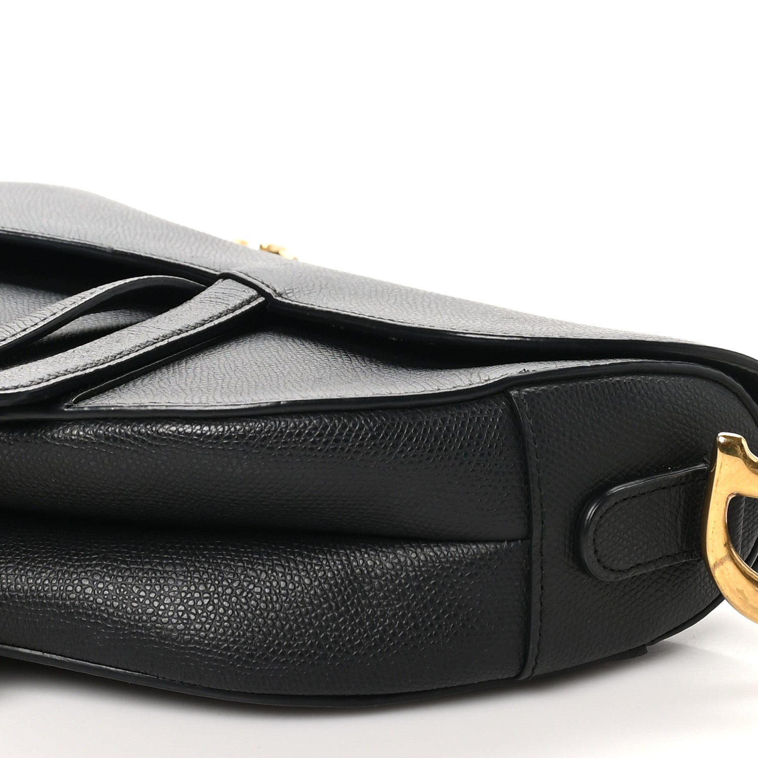 Grained Calfskin Saddle Bag Black