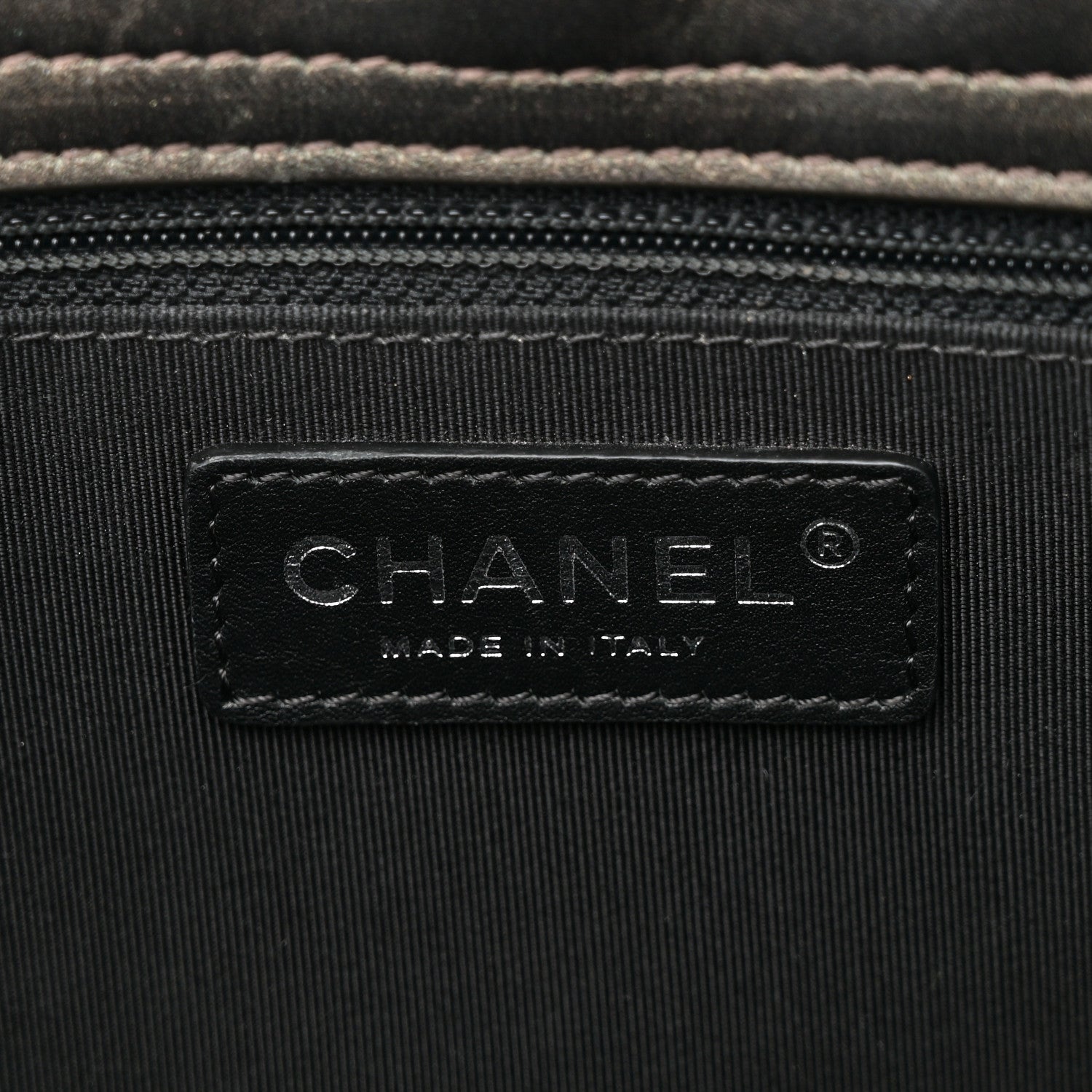 Metallic Goatskin Quilted Medium Rock In Rome Tote Charcoal