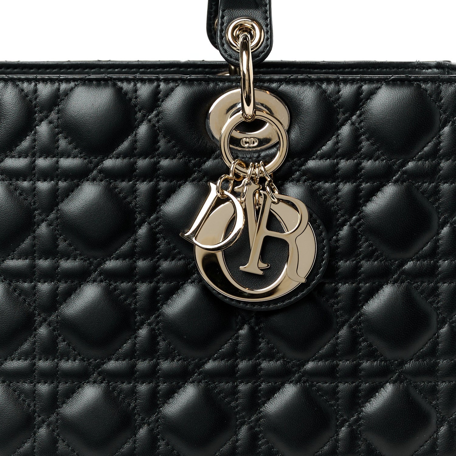 Lambskin Cannage Large Lady Dior Black