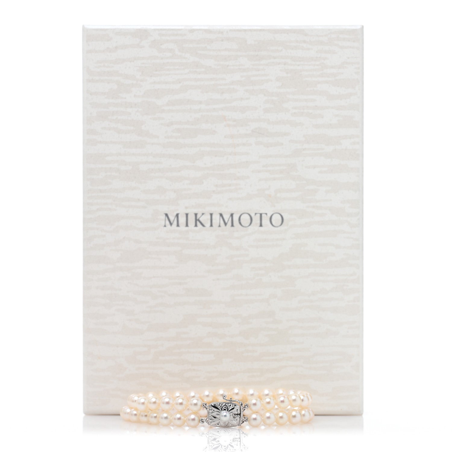 18K White Gold Akoya Pearl 5.5-6mm Double Strand Bracelet