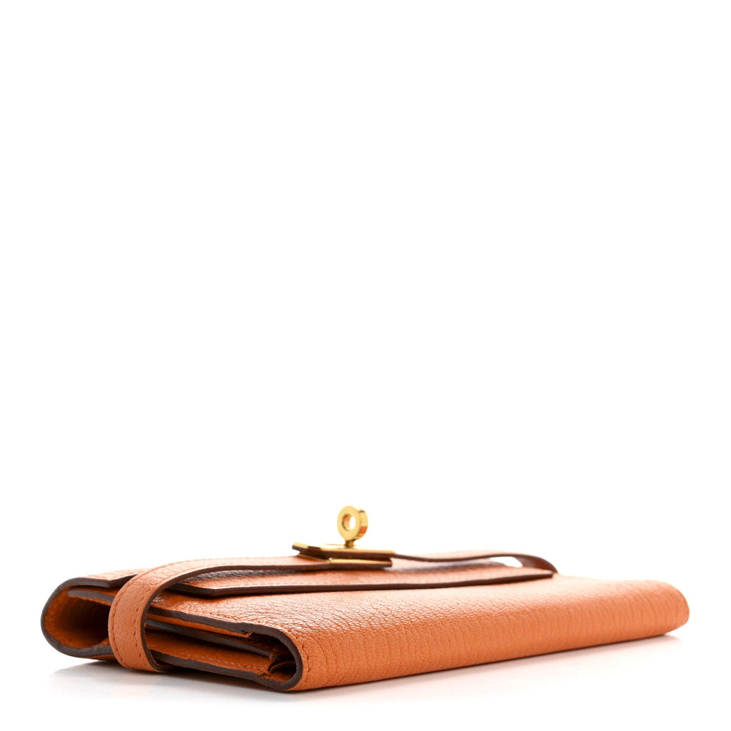 Chevre Mysore Medium Kelly Wallet Orange