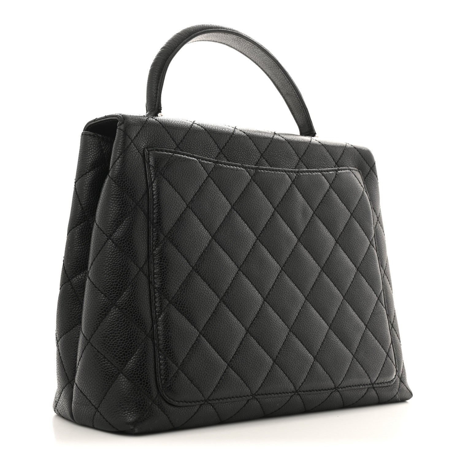 Caviar Quilted Jumbo Kelly Flap Black