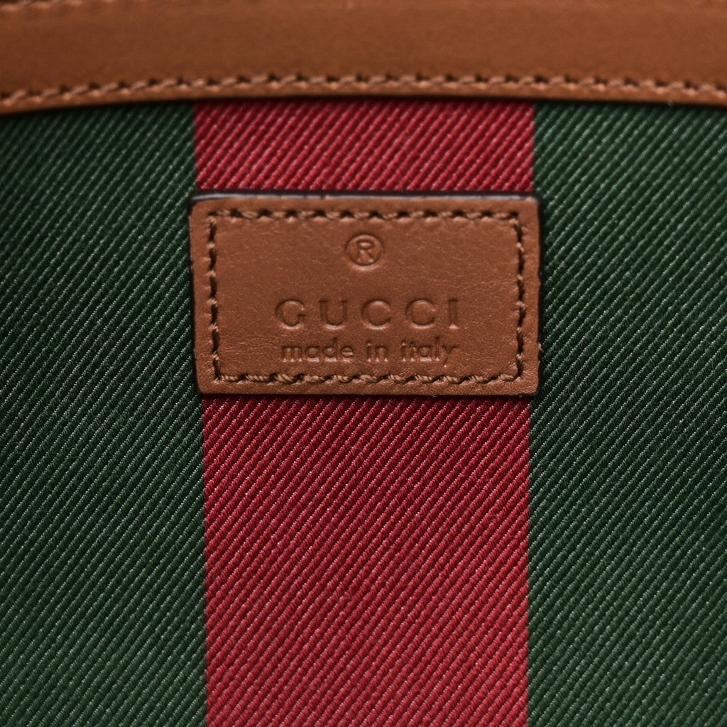 GG Supreme Monogram Emblem Medium Tote Bag Beige Dark Brown