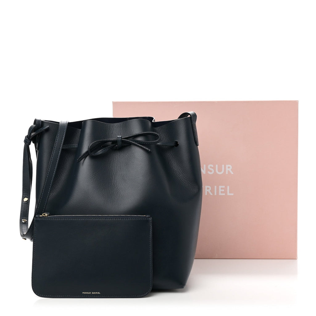 Calfskin Mini Bucket Bag Blu