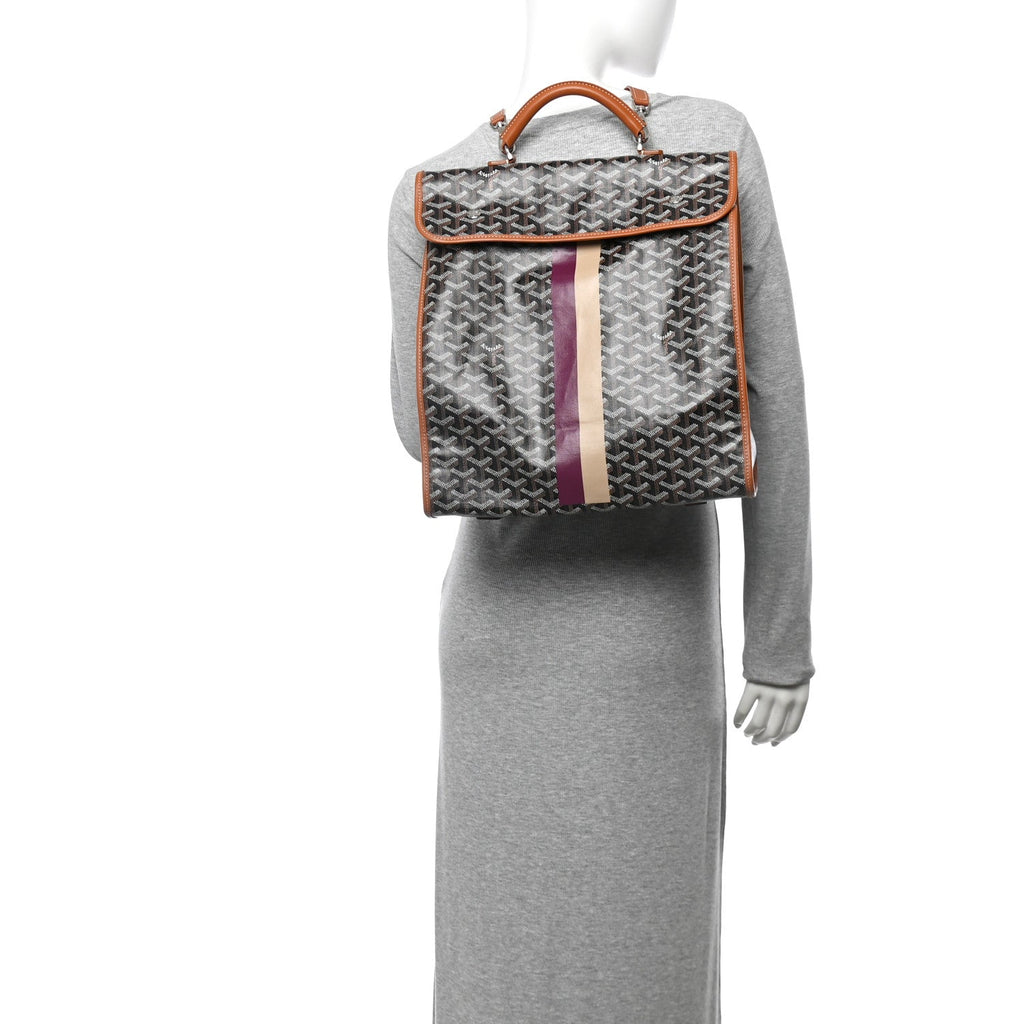 Goyardine Saint Leger Soft Briefcase Backpack Black Gold