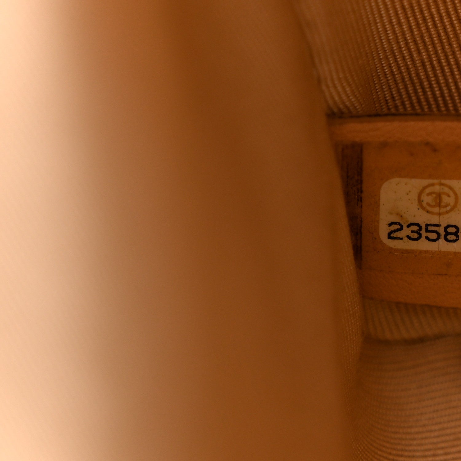 Grained Calfskin Quilted Medium Label Click Flap Bag Beige