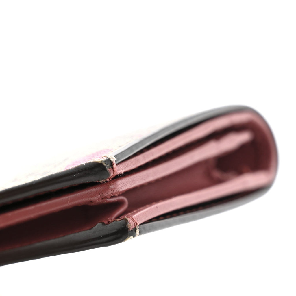 GG Supreme Monogram Blooms Card Case Wallet Beige Multicolor Dry Rose