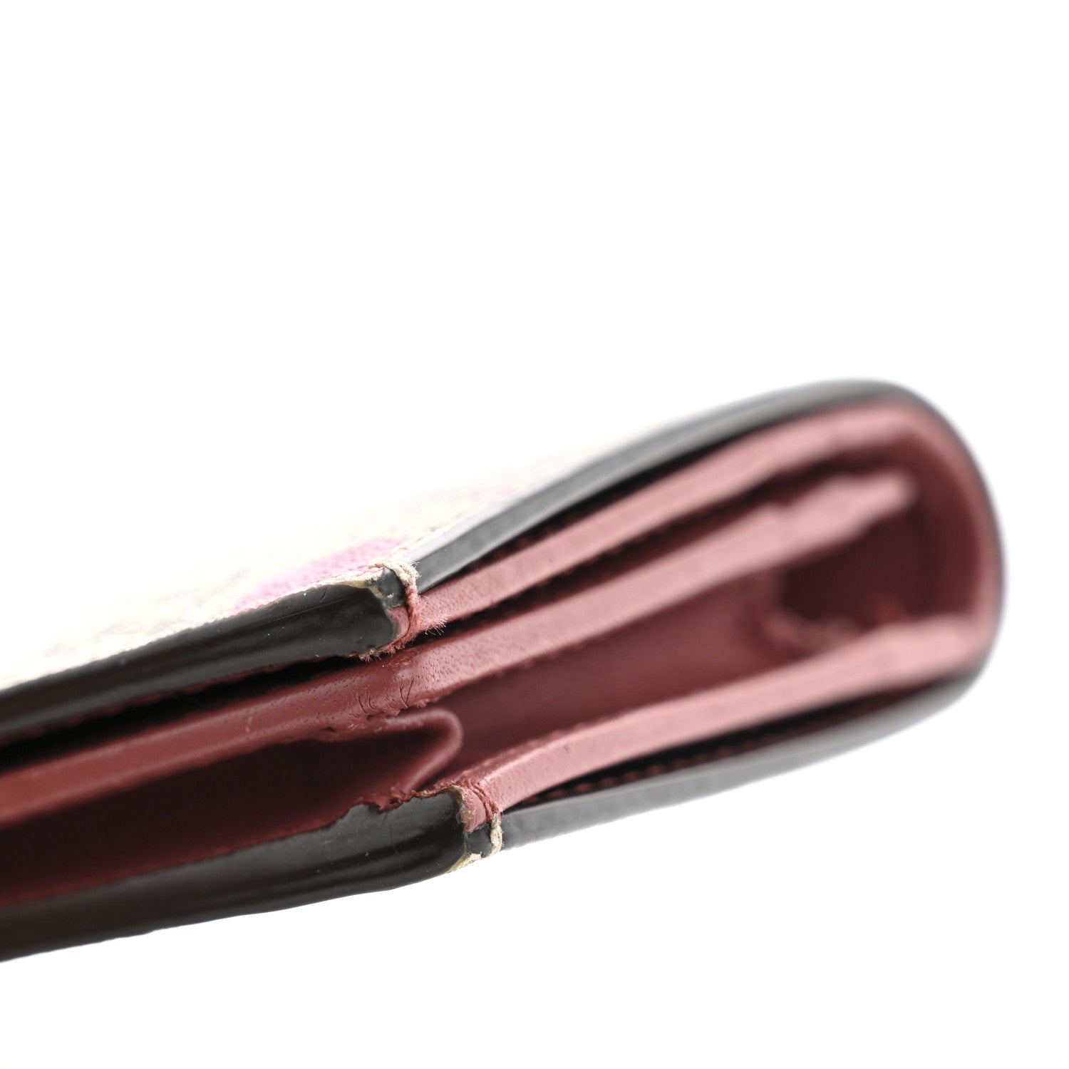 GG Supreme Monogram Blooms Card Case Wallet Beige Multicolor Dry Rose