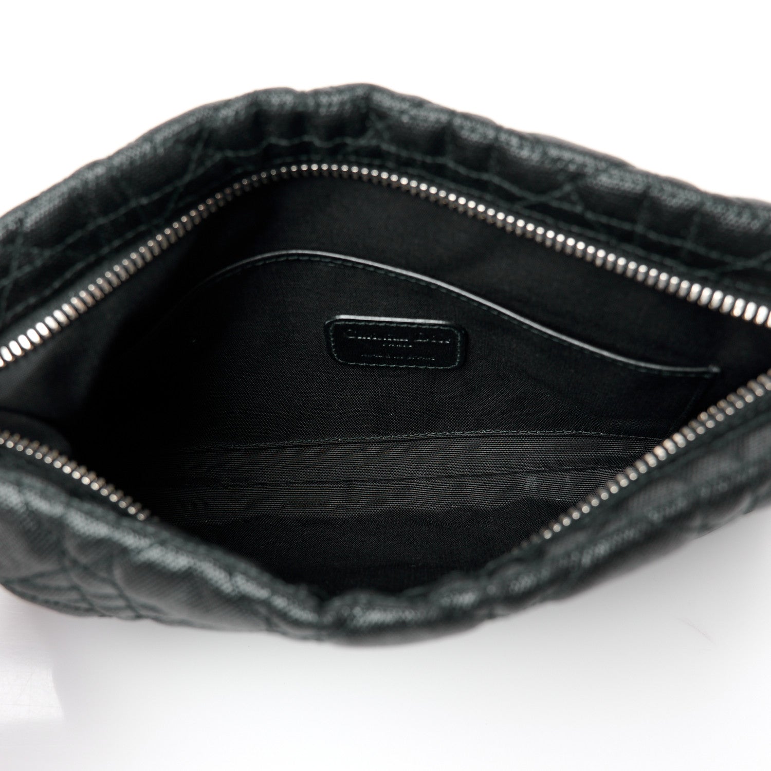 Coated Canvas Cannage Panarea Pouch Black