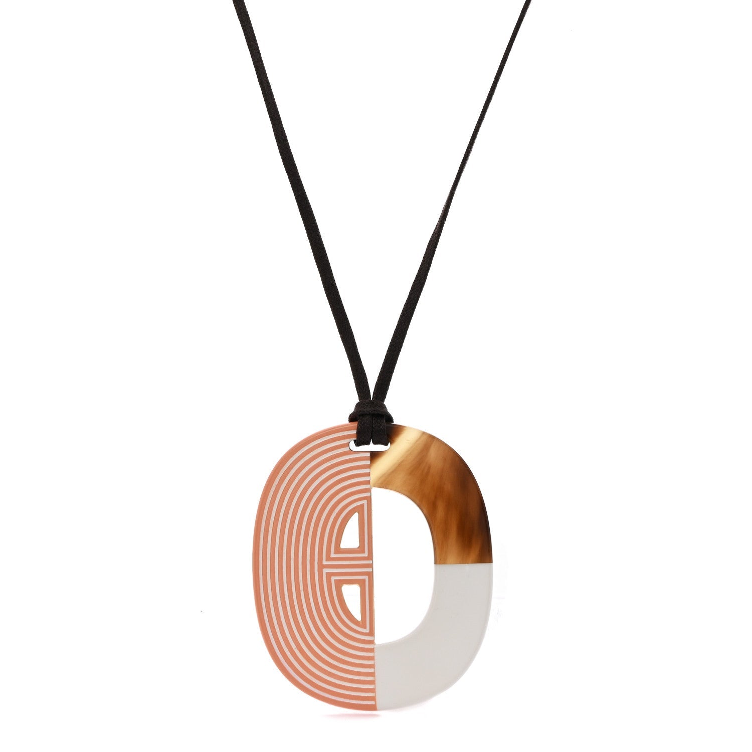 Buffalo Horn Lacquer Lift Remix Necklace PM Meringue
