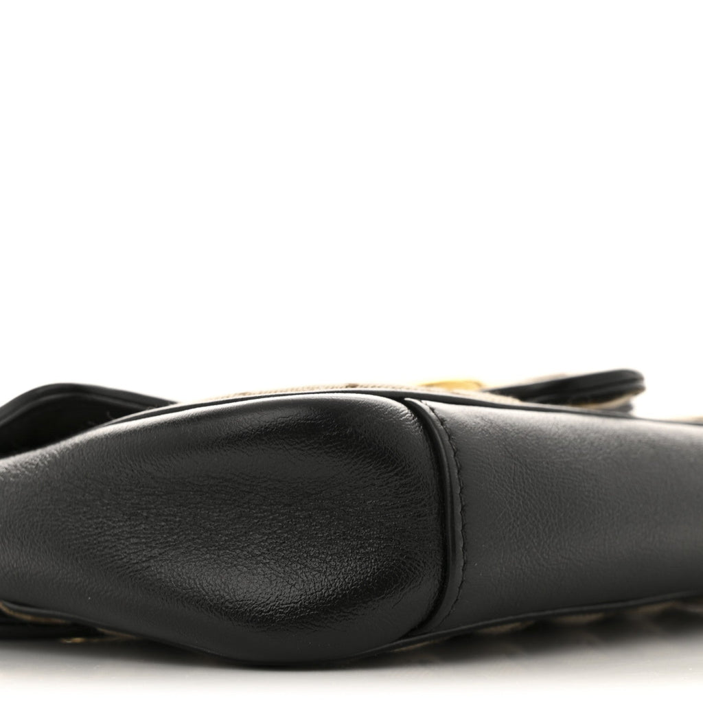 Monogram Matelasse Diagonal Small GG Marmont Shoulder Bag Beige Black