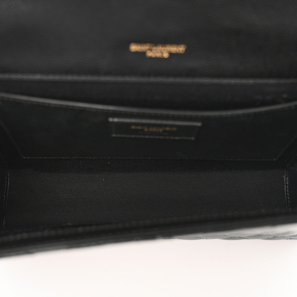 Grain De Poudre Textured Mixed Matelasse Triquilt Medium Monogram Satchel Black