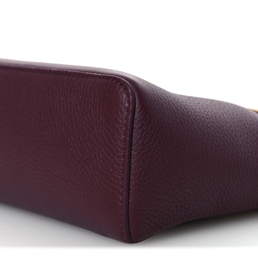 Grained Calfskin L19 Extra Pocket Pouch Azuki Beans