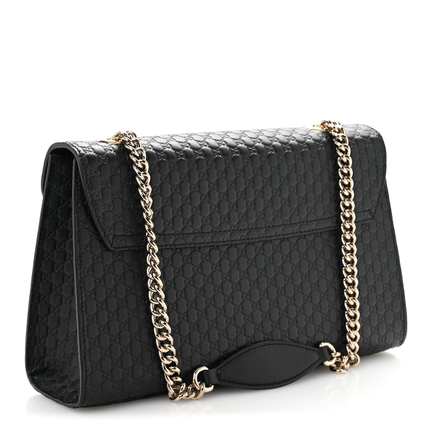 Microguccissima Medium Emily Chain Shoulder Bag Black