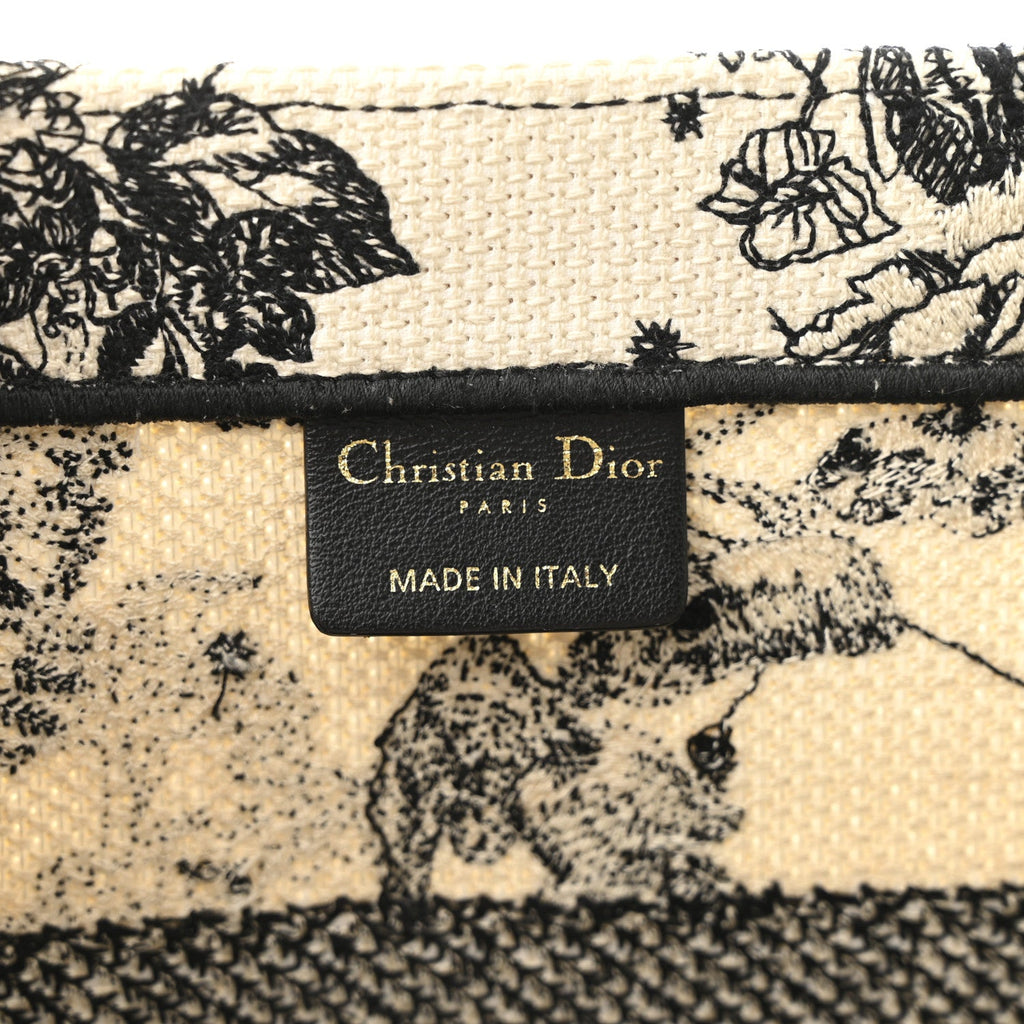 Canvas Zodiac Toile De Jouy Embroidered Medium Book Tote Latte