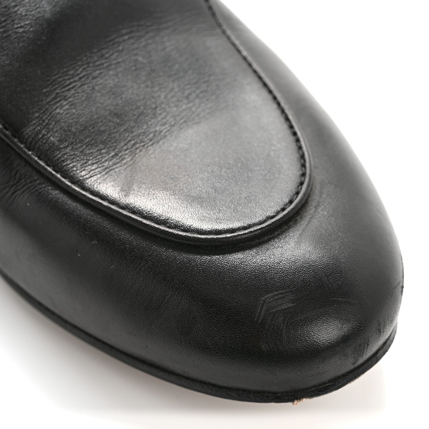 Calfskin Womens Princetown Slippers 38 Black