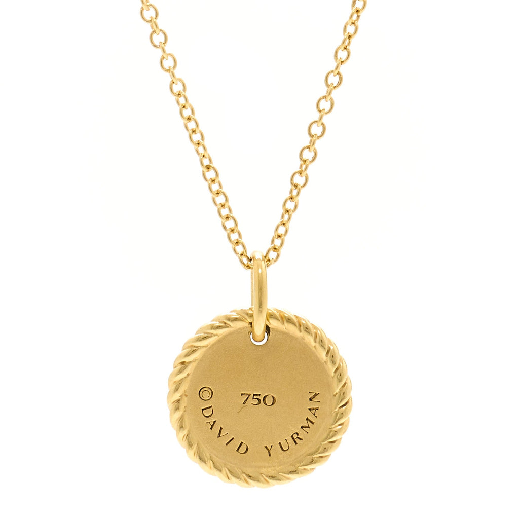 18K Yellow Gold Blue Sapphire Diamond Evil Eye Necklace