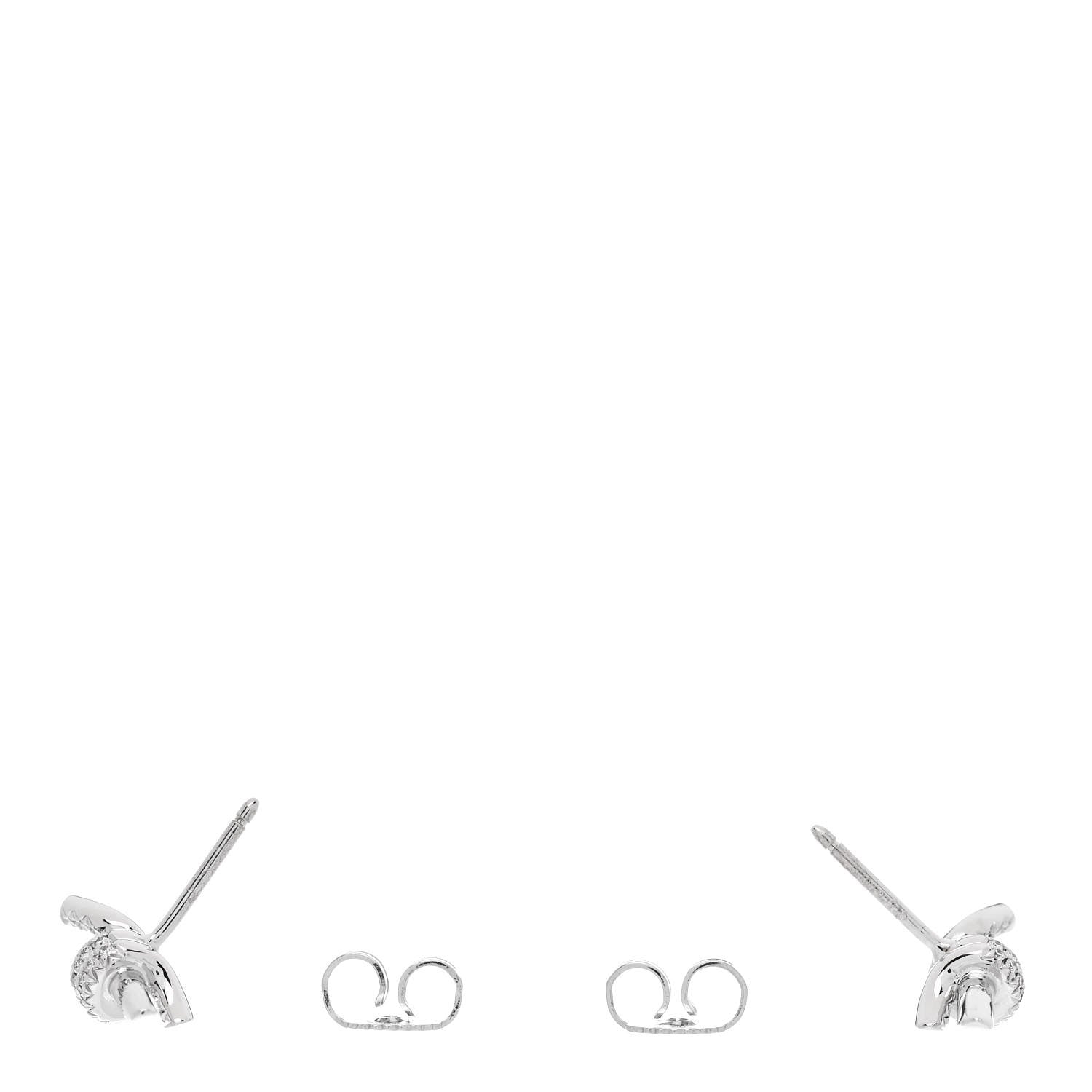 18K White Gold Diamond Tiffany Knot Earrings