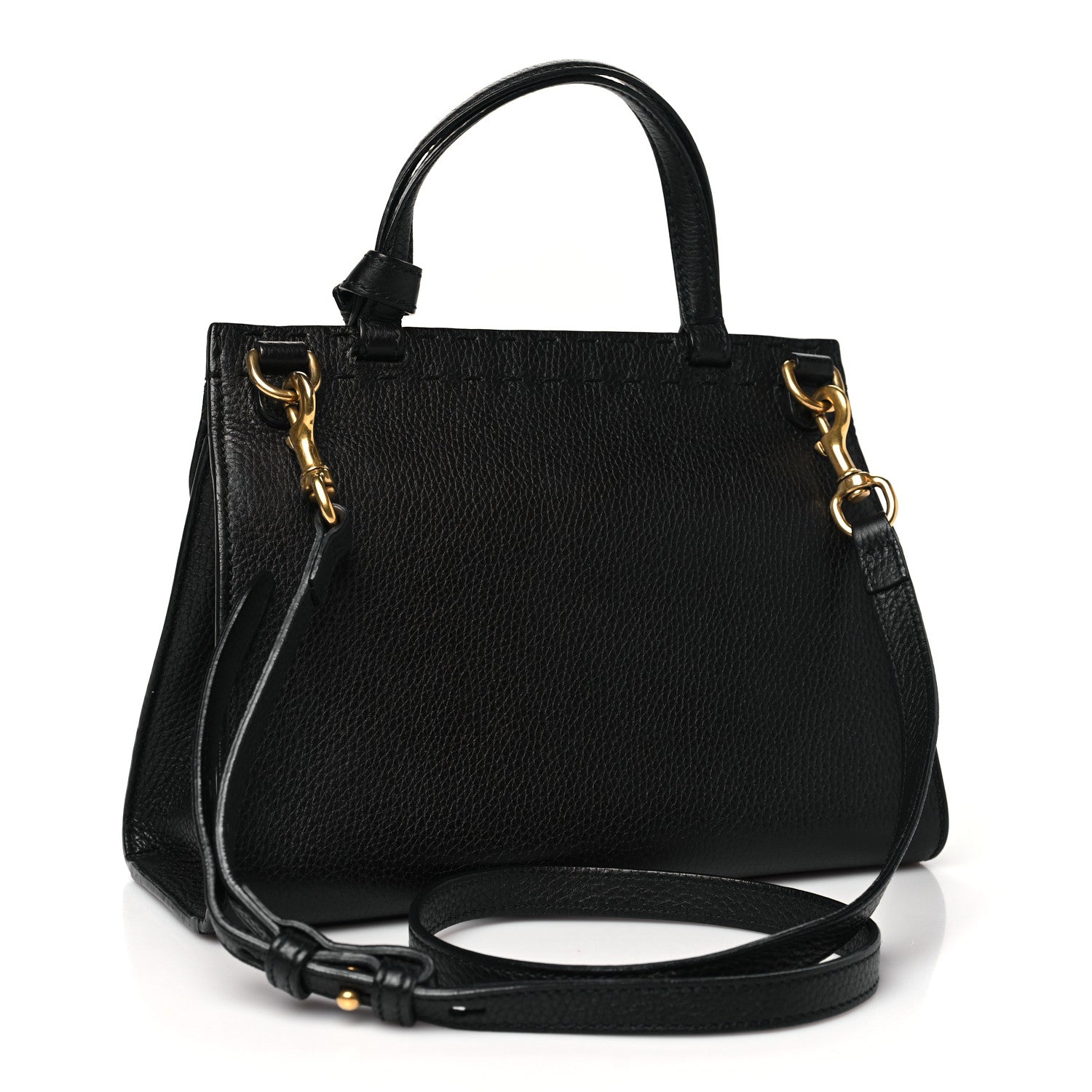 Calfskin Mini GG Marmont Top Handle Bag Black