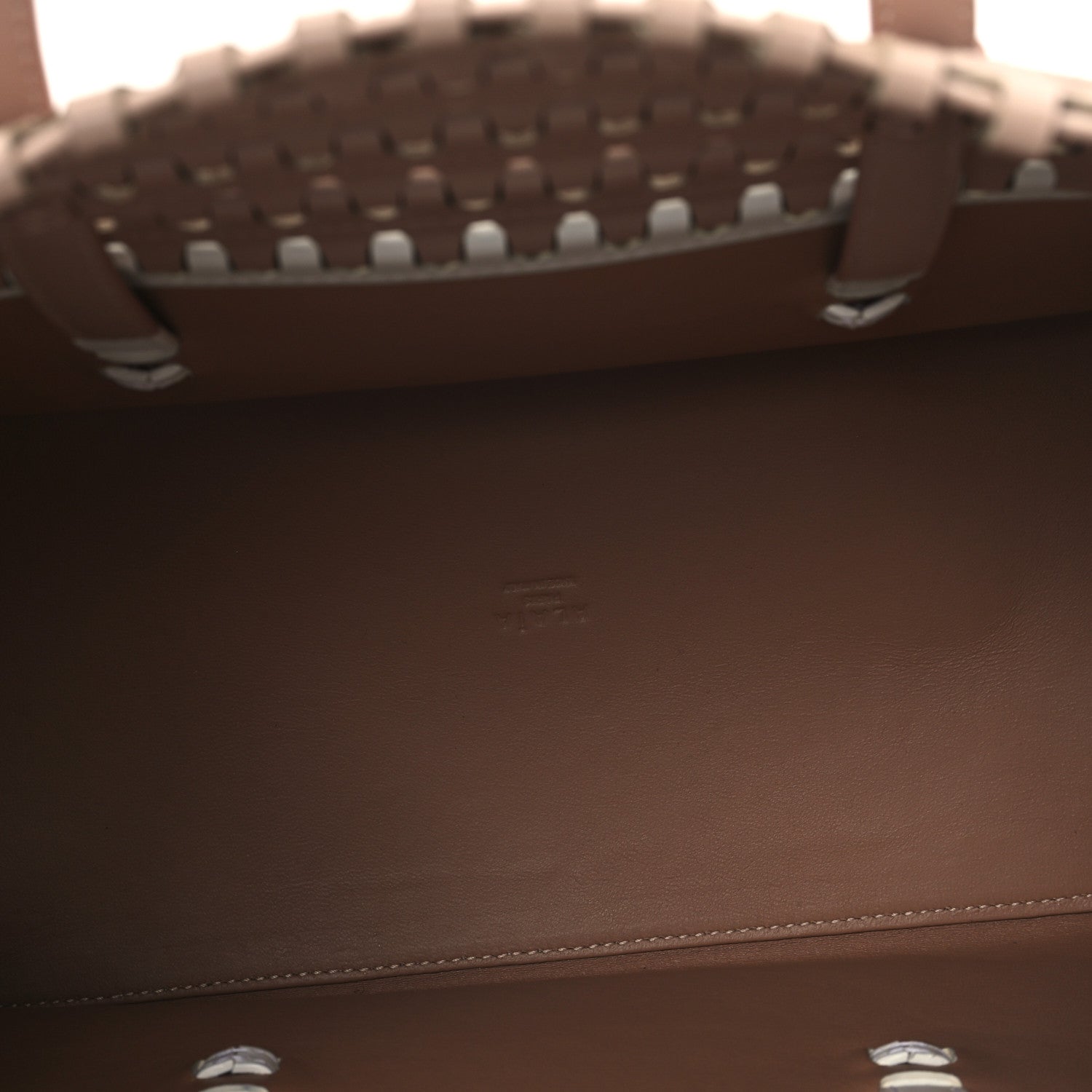 Calfskin Laser Cut Tote Nude White