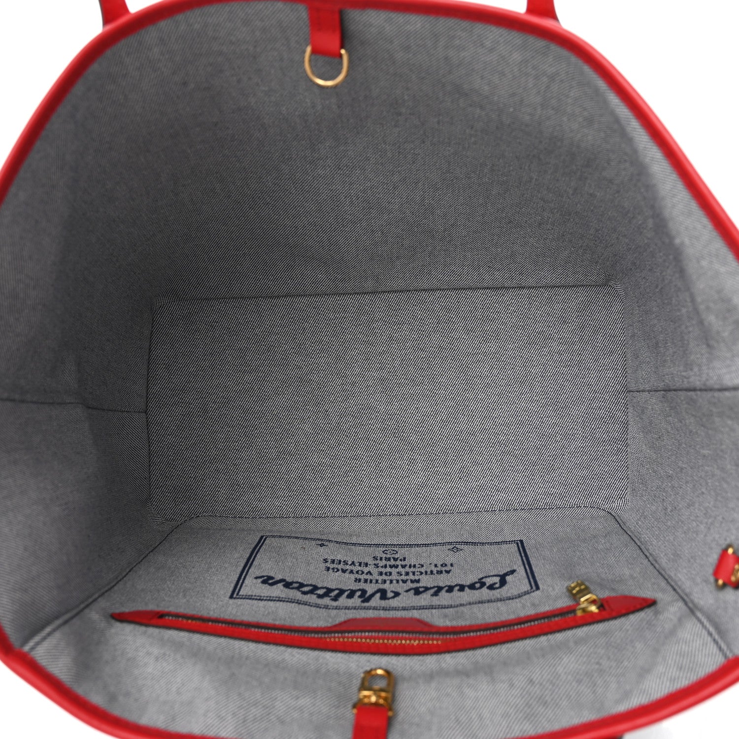 Denim Damier Monogram Patchwork Neverfull Blue Rouge