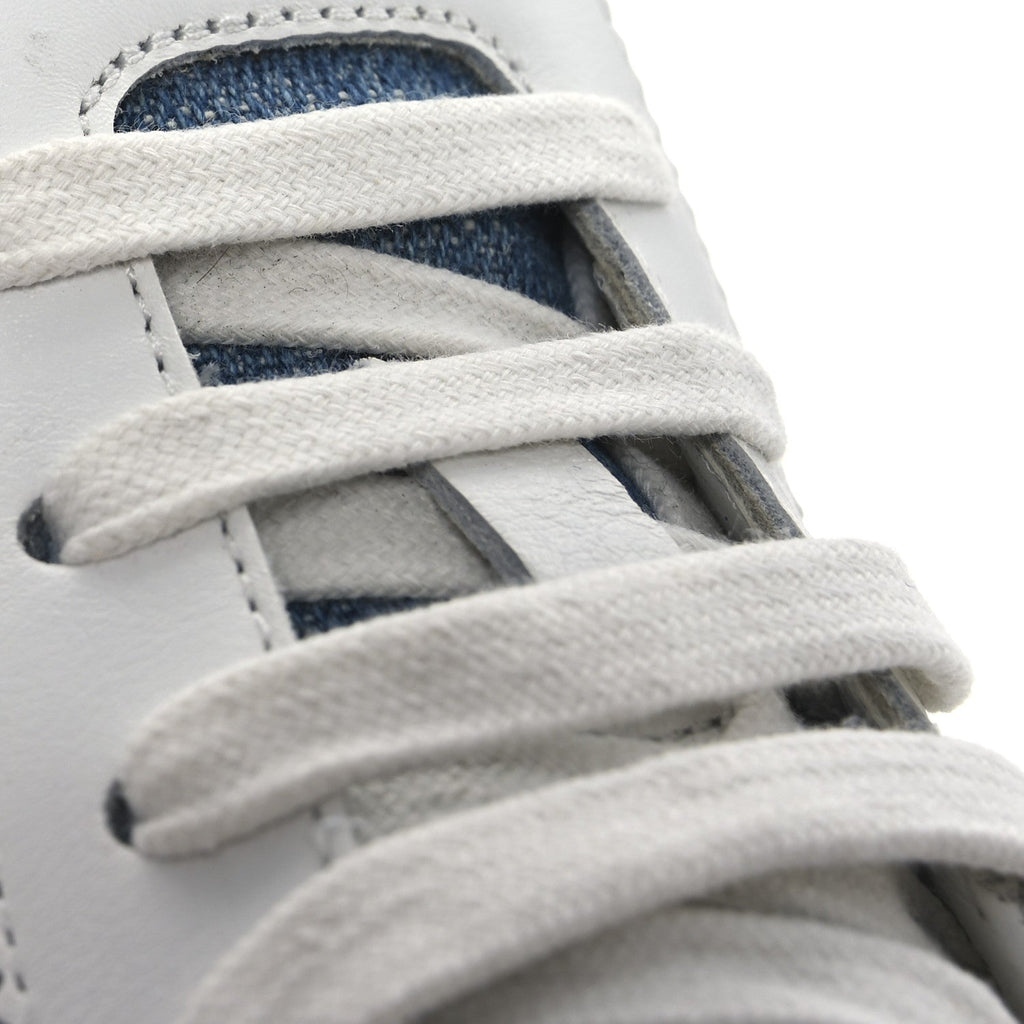 Denim Suede Goatskin Bouncing Sneakers 37 Bleu Clair White