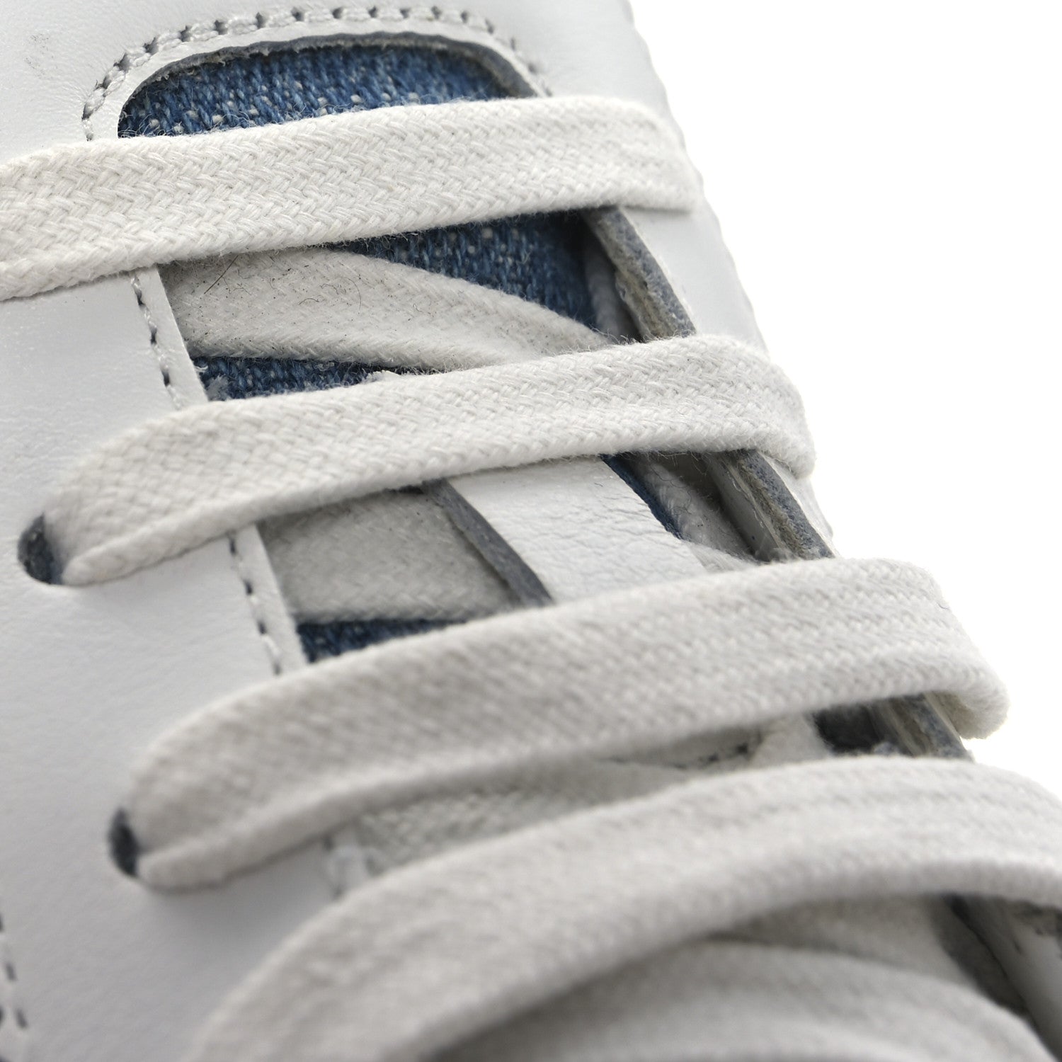 Denim Suede Goatskin Bouncing Sneakers 37 Bleu Clair White