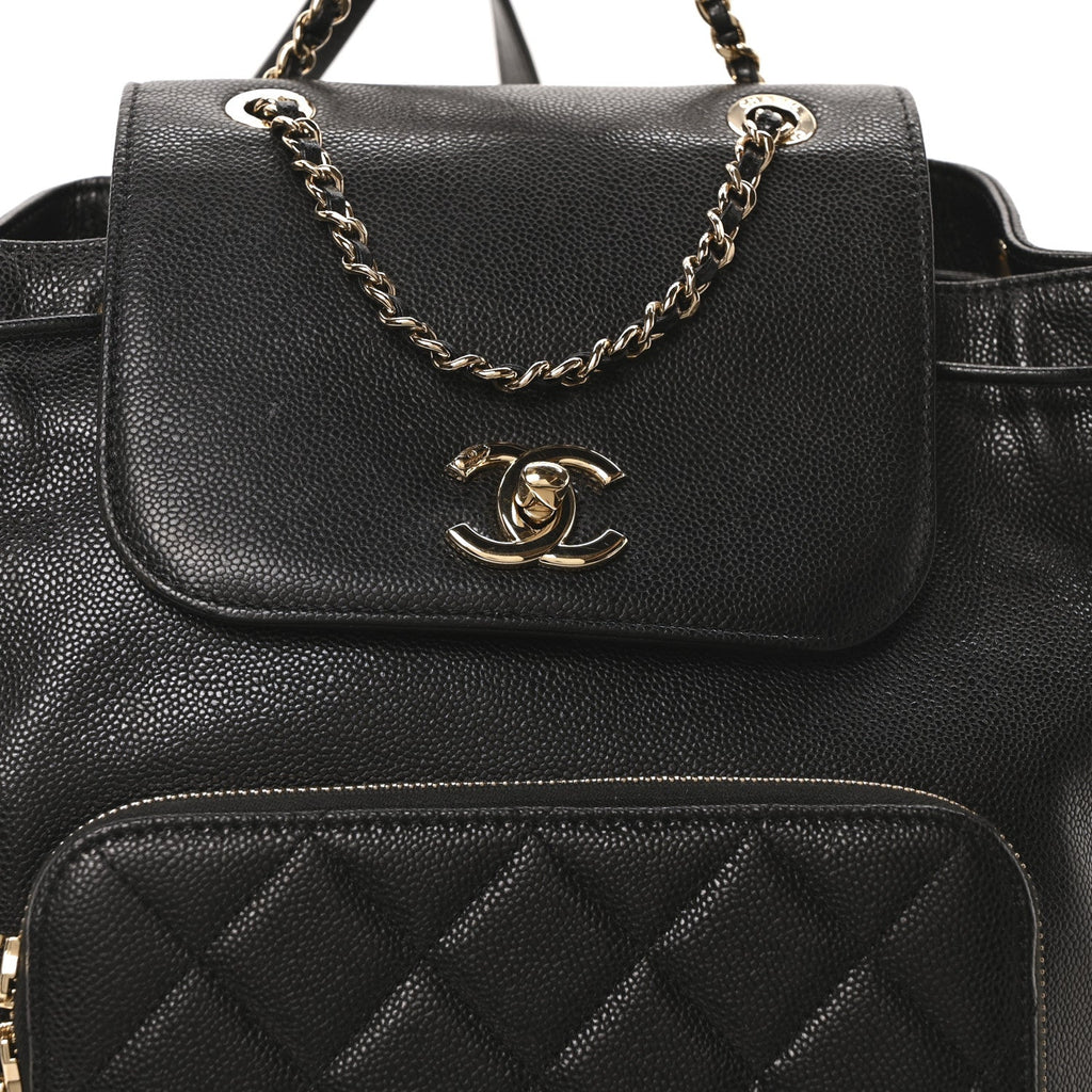 Caviar Quilted Business Affinity Backpack Black