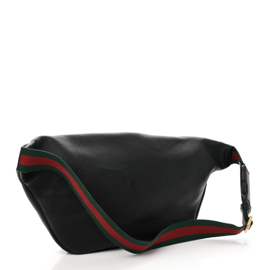 Grained Calfskin Logo Belt Bag Black