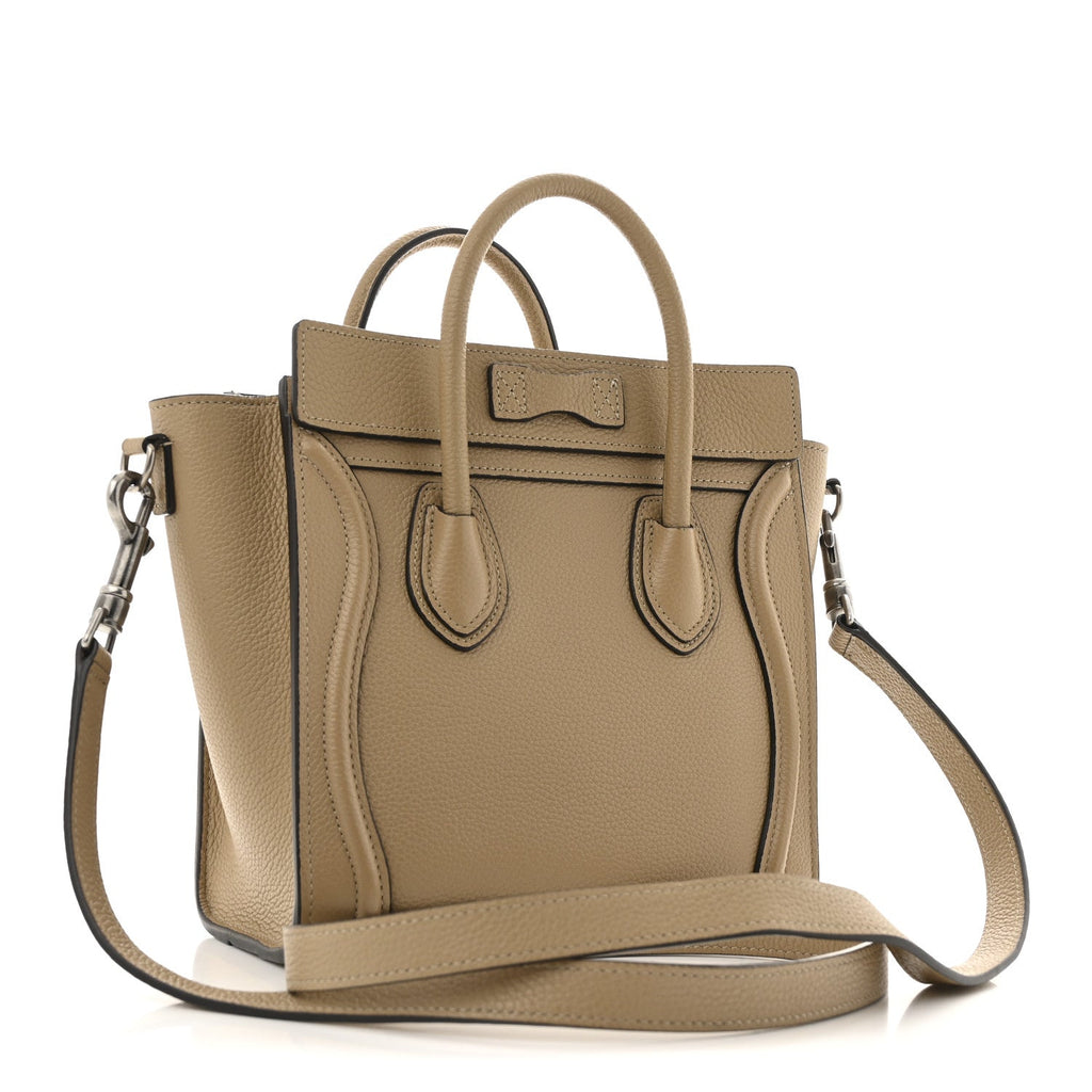 Drummed Calfskin Nano Luggage Dune