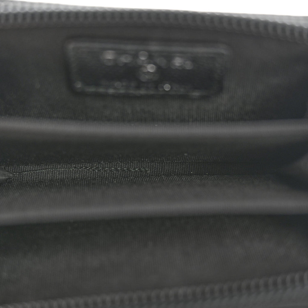 Caviar Quilted Boy Zip Around Coin Purse Wallet So Black