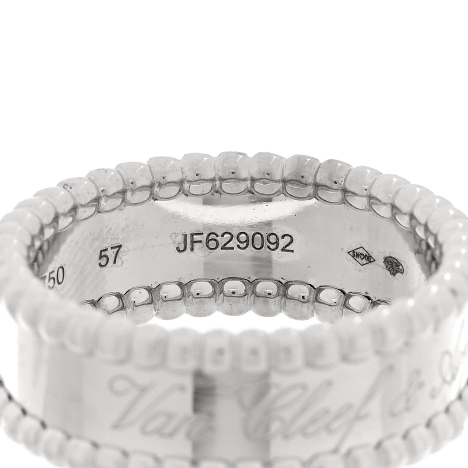 18K White Gold Perlee Signature Ring 57 8