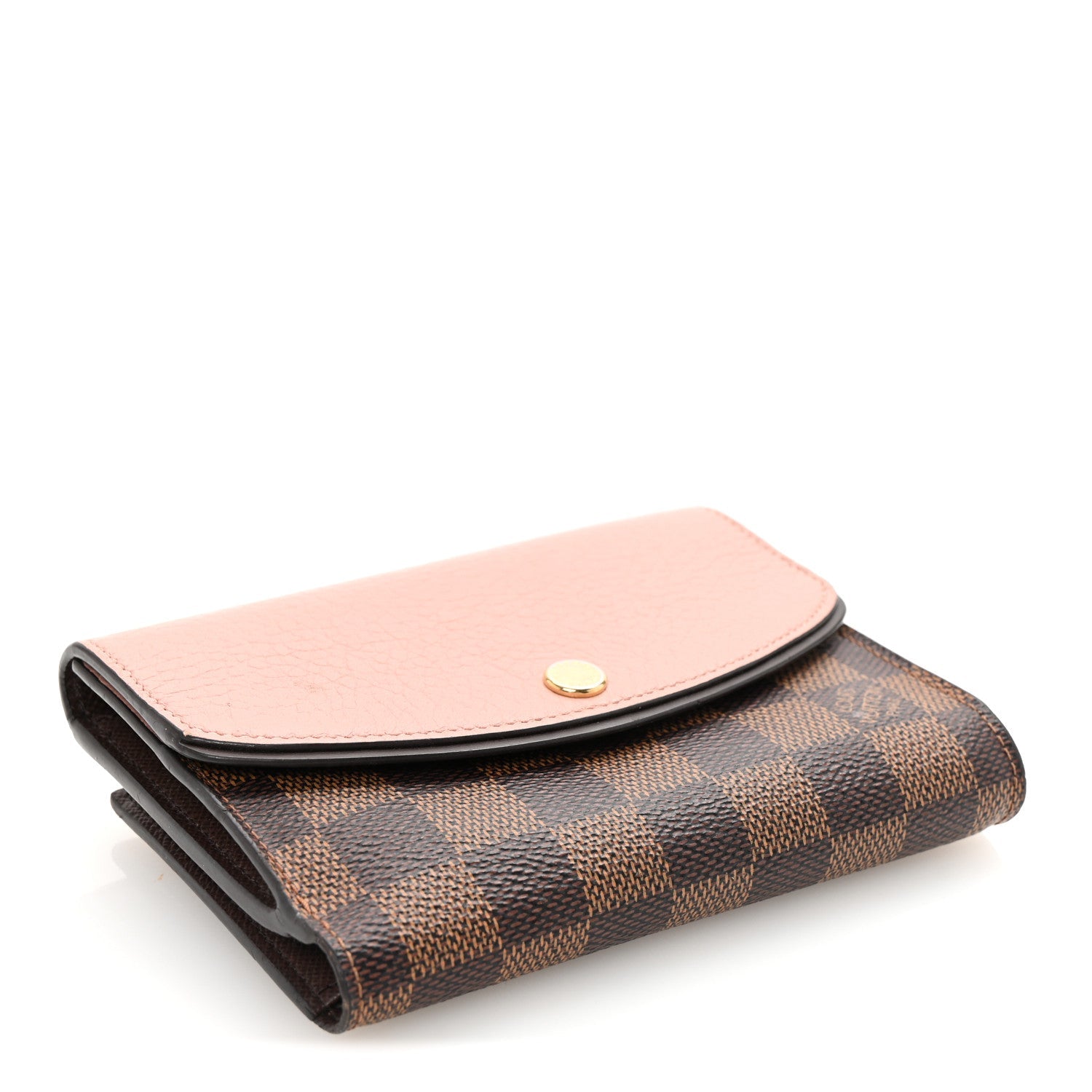 Damier Ebene Normandy Compact Wallet Rose Ballerine