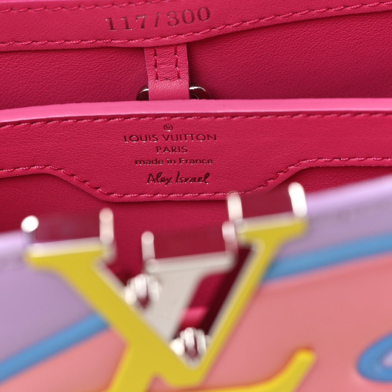 Calfskin Plexiglass ArtyCapucines PM Sam Falls Multicolor