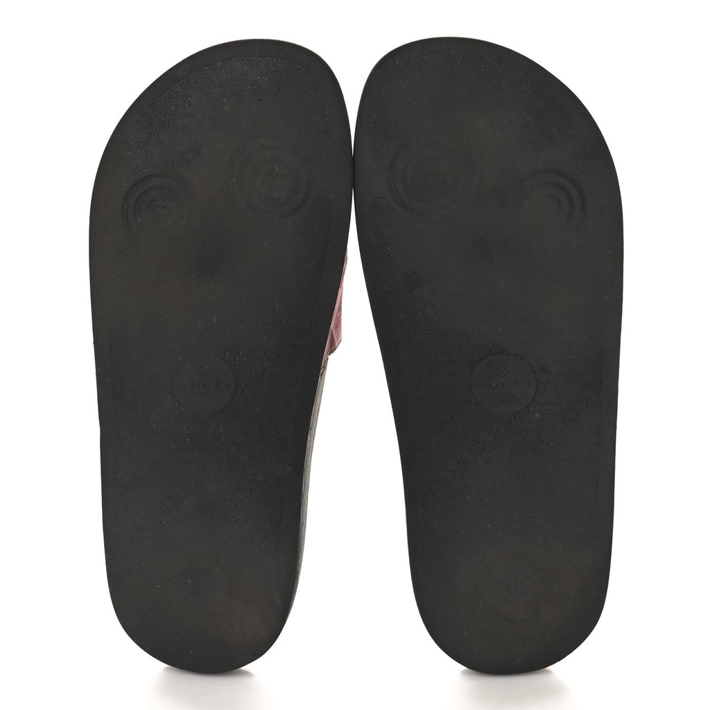 GG Supreme Monogram Blooms Slide Sandals 37 Beige Multicolor