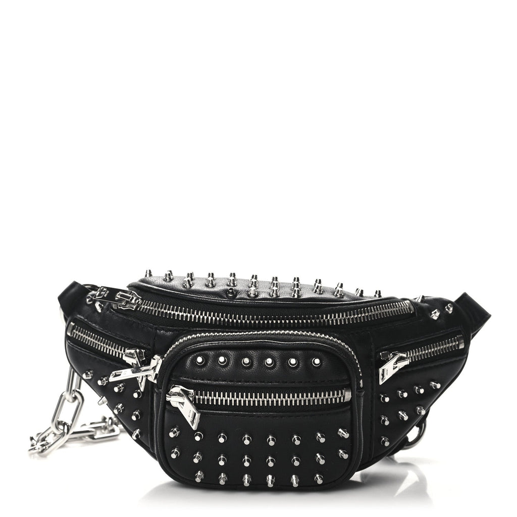 Lambskin Studded Mini Attica Belt Bag Black