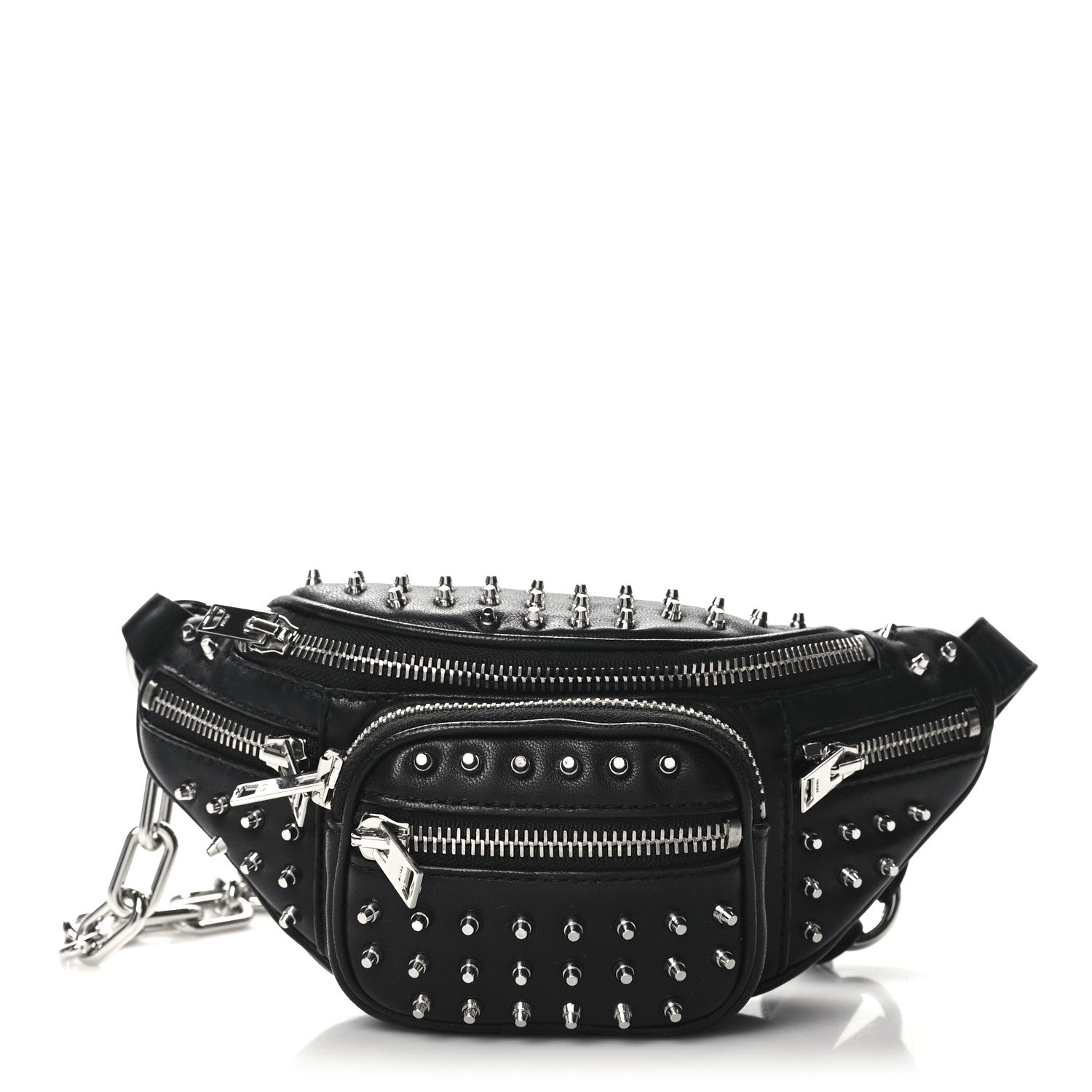 Lambskin Studded Mini Attica Belt Bag Black