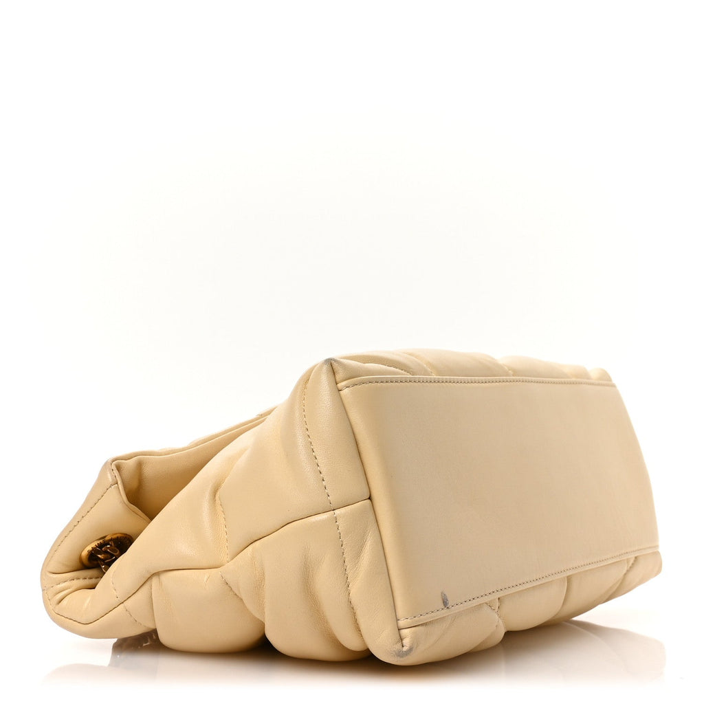 Lambskin Quilted Small Loulou Puffer Monogram Chain Satchel Jaune Pale