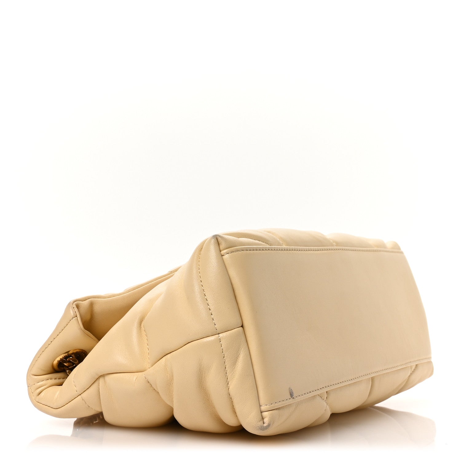 Lambskin Quilted Small Loulou Puffer Monogram Chain Satchel Jaune Pale