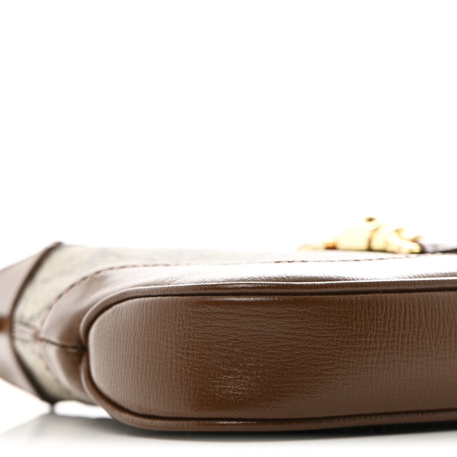 GG Supreme Monogram Azalea Calfskin Web Mini Jackie 1961 Hobo Beige Ebony Brown Sugar